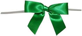 img 2 attached to 🎀 Reliant Ribbon 5171-51003-2X1 Emerald Green Satin Twist Tie Bows - Small Size, Pack of 100 Bows (5/8 Inch)"