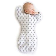 приз родителей для награжденного наградой amazing baby transitional swaddle sack: рукава вверх, варежки на манжетках, маленький медведь, стерлинг, средний размер (3-6 месяцев) - обеспечьте лучший сон и легкий переход. логотип