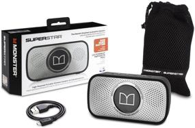 img 1 attached to 🔊 Monster Power Superstar HD Bluetooth Speaker - Ultra Compact & Water-Resistant (Black/Grey)