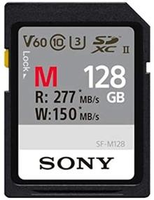 img 1 attached to Sony M Series SDXC UHS-II Card 128GB V60 CL10 U3 Max Speed 277MB/S Write 150MB/S Black (SF-M128/T2)