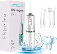 🚿 cordless water flosser for teeth - dental oral irrigator with diy mode, ipx7 waterproof, 4 jet tips - portable and rechargeable for home & travel logo