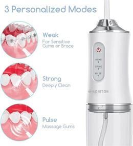 img 3 attached to 🚿 Cordless Water Flosser for Teeth - Dental Oral Irrigator with DIY Mode, IPX7 Waterproof, 4 Jet Tips - Portable and Rechargeable for Home & Travel