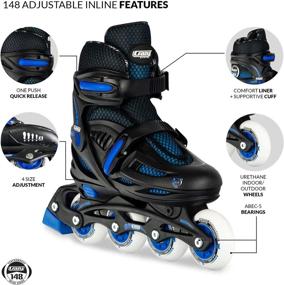 img 3 attached to 🛼 Adjustable Inline Skates for Girls and Boys - Fits 4 Sizes - Model 148 by Crazy Skates