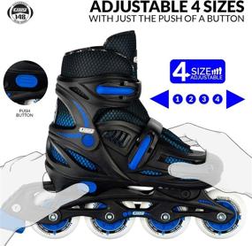 img 2 attached to 🛼 Adjustable Inline Skates for Girls and Boys - Fits 4 Sizes - Model 148 by Crazy Skates