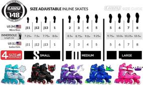 img 1 attached to 🛼 Adjustable Inline Skates for Girls and Boys - Fits 4 Sizes - Model 148 by Crazy Skates