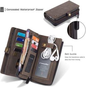 img 2 attached to 👜 Premium Coffee-colored Leather Zipper Wallet Case for Samsung Galaxy S20 FE 5G - Multi-Functional Purse Flip Cover with Card Slots & Detachable Magnetic Phone Case