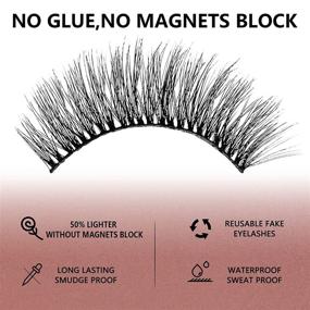 img 3 attached to 👁️ Enhanced 10 Pair Magic Eyelashes with Eyeliner Kit: Perfect Fake Eyelashes Set for Women, Girls - Natural Look with Tweezers Included