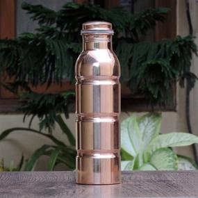 img 3 attached to HealthGoodsIn - Ayurvedic Pure Copper Water Bottle, 1000ml 🍶 (33.8 US Fluid Ounce), Seamless Design, Leakproof and Joint Free