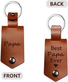 img 3 attached to Premium Leather Keychain: Best Papa Ever - Personalized Dad Gift for Christmas, Father's Day, Birthday - From Daughter & Son