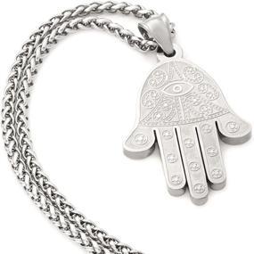 img 2 attached to Gungneer Hindu Hamsa Hand Necklace | Stainless Steel Charm Chain | Keel Chain Protection Symbol Strength Jewelry | Perfect Gift