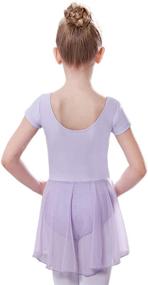 img 1 attached to AUKARENY Leotard Skirted Sleeve Ballet Girls' Clothing: Stylish and Comfortable Attire for Young Dancers