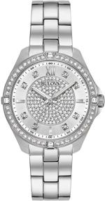 img 4 attached to ⌚ Женские часы Bulova Crystal Quartz: Модель 96L236, элегантность стального оттенка