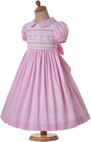 img 3 attached to 👗 Pettigirl Handcrafted Girls' Smocked Dress with Puff Sleeves