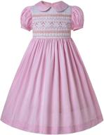 👗 pettigirl handcrafted girls' smocked dress with puff sleeves logo