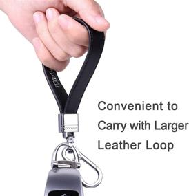 img 1 attached to 🔑 Wisdompro Genuine Leather Car Keychain: Heavy Duty Holder with 3 Keyrings and Screwdriver - Black