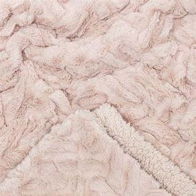 img 3 attached to 🌸 Classy Pink Fuzzy Soft Cloud Textured Embossed Faux Fur Throw Blanket - Plush Sherpa Solid Cozy Bed Sofa Chair Couch Cover Living Bed Room Blanket (50x65 Inches) by Chanasya