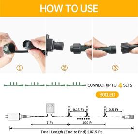 img 2 attached to 🎄 Dual Color Warm White String Lights: DOTUCOK Christmas Tree Lights with 300 LEDS, 9 Lighting Modes, and 105ft Length - Perfect for Indoor and Outdoor Holiday Decoration