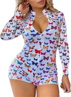 👗 women's long sleeve deep v neck sexy bodycon onesie pajamas jumpsuit romper shorts logo