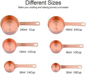 img 1 attached to 🥄 Gold Measuring Cups and Spoons Set, Copper and Stainless Steel Measuring Cups and Spoons, Copper Measuring Spoons, 6 Cup Measures, 7 Spoon Measures, 2 Rings, 1 Leveler