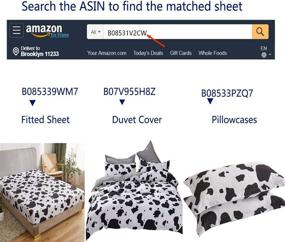 img 1 attached to 🐄 Mengersi Cow Kids Sheet Set Twin Size - Black and White Cow Design - Deep Pocket - 1 Fitted Sheet, 1 Flat Sheet, 1 Pillowcase - 3 Piece Bedding Set