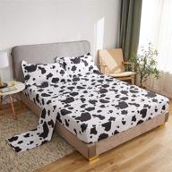 🐄 mengersi cow kids sheet set twin size - black and white cow design - deep pocket - 1 fitted sheet, 1 flat sheet, 1 pillowcase - 3 piece bedding set logo