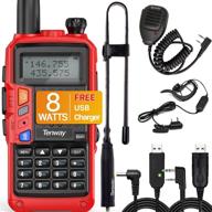 ham radio uv-10r 8w(uv-5r upgraded version) dual band portable handheld two way radios with usb charging cable and 15 logo