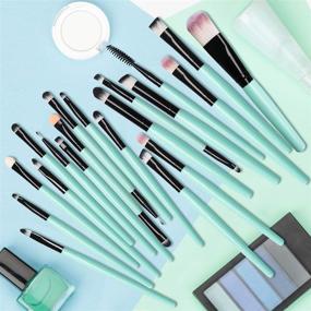 img 2 attached to 🖌️ CINIDY 20 pcs Makeup Brush Set - High-Quality Wool Make-Up Tools Toiletry Kit (Black)