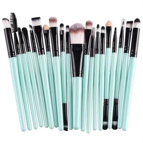 img 4 attached to 🖌️ CINIDY 20 pcs Makeup Brush Set - High-Quality Wool Make-Up Tools Toiletry Kit (Black)