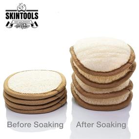 img 3 attached to 🧽 SkinTools Eco Friendly Loofah Pads: Premium 4 Pack Exfoliating Sponges, All Natural Luffa for Shower and Bath, Ideal for Men and Women. Remove Deodorant, Sunblock and Exfoliate Feet!