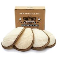 🧽 skintools eco friendly loofah pads: premium 4 pack exfoliating sponges, all natural luffa for shower and bath, ideal for men and women. remove deodorant, sunblock and exfoliate feet! logo