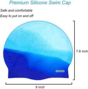 img 2 attached to 🏊 Vsidea Silicone Swim Caps 2 Pack: Durable & Comfortable Adult Swimming Cap for Women and Men - Perfect for Short or Long Hair