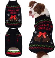 🎄 mihachi christmas dog sweater with bells snowflake pattern winter clothes ugly sweater soft knit to keep warm in black логотип