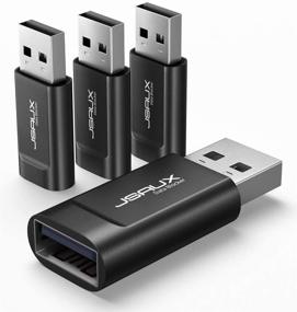 img 4 attached to 🔒 JSAUX USB Data Blocker (4-Pack) - USB-A Defender for Quick Charge | Protection Against Juice Jacking, Hacking & Safe Charging - Black