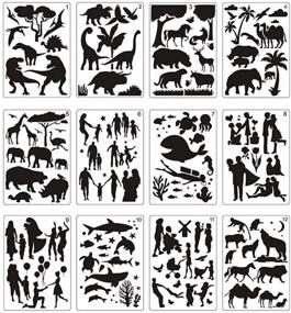 img 4 attached to 🎨 Reusable Stencils for Painting with Various Patterns - Perfect for Educational Use
