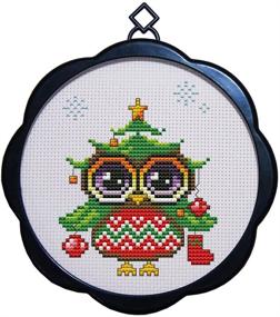 img 4 attached to 🦉 Funchey Full Range of Embroidery Starter Kits: Cute Owl Stamped Cross Stitch Kit for DIY Needlepoint - Beginners' Favorite 6.7 x 6.7 inch Pattern