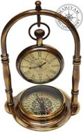 🕰️ brass maritime clock set: nautical ship table clock with antique victoria london pocket watch and compass logo