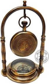 img 3 attached to 🕰️ Brass Maritime Clock Set: Nautical Ship Table Clock with Antique Victoria London Pocket Watch and Compass