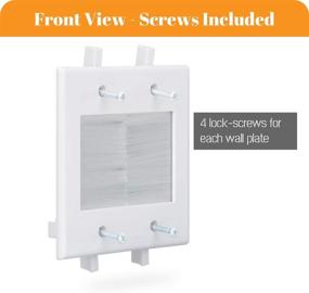 img 3 attached to 🔌 2 Gang Brush Wall Plate with Low Voltage Mounting Bracket for Cable Pass Through - White (2 Pack)