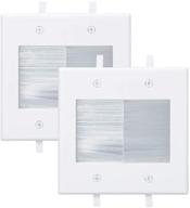 🔌 2 gang brush wall plate with low voltage mounting bracket for cable pass through - white (2 pack) logo