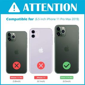 img 3 attached to Стильный серый кошелек-чехол для iPhone 11 Pro Max 6,5 дюйма 2019 года, разработан для женщин и девочек, складной чехол с удобным карманом для карт и съемным ремешком на запястье.