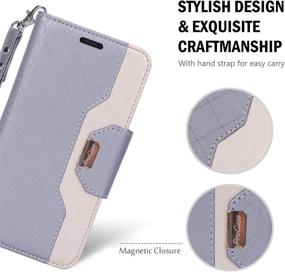 img 1 attached to Stylish Grey Wallet Case for iPhone 11 Pro Max 6.5 Inch 2019, Designed for Women and Girls, Folding Flip Case with Convenient Card Holder and Wrist Strap