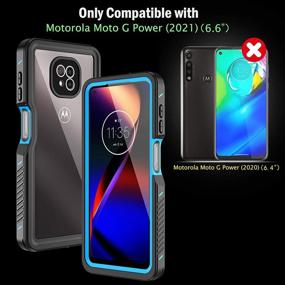 img 3 attached to 📱 ANTSHARE Full Body Waterproof Case for Moto G Power 2021 - Blue, with Built-in Screen Protector, Heavy Duty Protection & Shockproof - IP68 Underwater Case