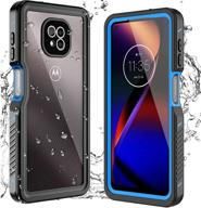 📱 antshare full body waterproof case for moto g power 2021 - blue, with built-in screen protector, heavy duty protection & shockproof - ip68 underwater case logo