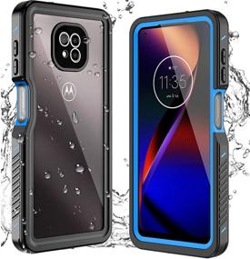 img 4 attached to 📱 ANTSHARE Full Body Waterproof Case for Moto G Power 2021 - Blue, with Built-in Screen Protector, Heavy Duty Protection & Shockproof - IP68 Underwater Case