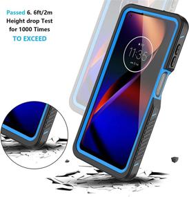 img 1 attached to 📱 ANTSHARE Full Body Waterproof Case for Moto G Power 2021 - Blue, with Built-in Screen Protector, Heavy Duty Protection & Shockproof - IP68 Underwater Case