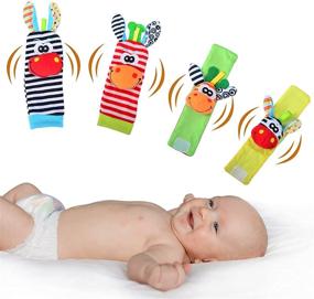 img 4 attached to 🧦 Rattle Socks and Foot Finders Set for Babies 0-3 Months - Developmental Infant Toys for Baby Girls & Boys - Perfect Christmas and Thanksgiving Gift