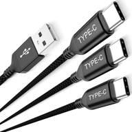 🔌 high-quality usb type c charger cable 3-pack (1.5/3.3/6.6ft) for samsung galaxy, lg, google pixel - durable nylon charging cord logo