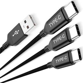 img 4 attached to 🔌 Высококачественный кабель зарядки USB Type C 3-Pack (1.5/3.3/6.6FT) для Samsung Galaxy, LG, Google Pixel - прочный нейлоновый зарядный шнур