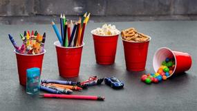 img 1 attached to Convenient Red To-Go Kits: Goodtimes 9oz Kids Cups with Lids and Straws (15 Cups)
