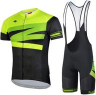 santic men's cycling jersey set: bib shorts with 4d padded short sleeve outfits for quick-dry performance logo